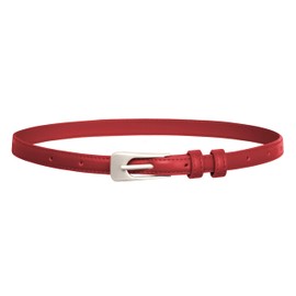 GRACE KARIN Women Leather Belt for Jeans Pants Fashion Ladies Skinny Belt for Dresses Thin Belt with Silver Buckle S