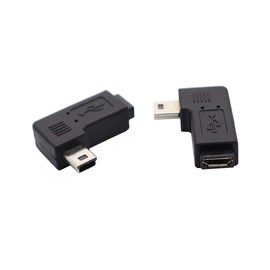 ViViSun Mini USB to Micro USB Adapter, Set of 2, Mini (Male) to Micro (Female) Adapter, 90° L Type (Left L)