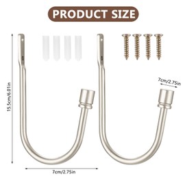 XxinXrong2 Pcs Curtain Drapery Holdbacks, Curtain Tie Backs, Curtain Tieback Hooks, Wall Mounted Window Curtain Holder Hooks, Drapery Holdbacks for Fixed Curtain or Hanging Items