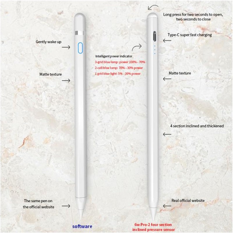 Active Stylus Pen for ios tablet Tablet with Magnetic Attachment,