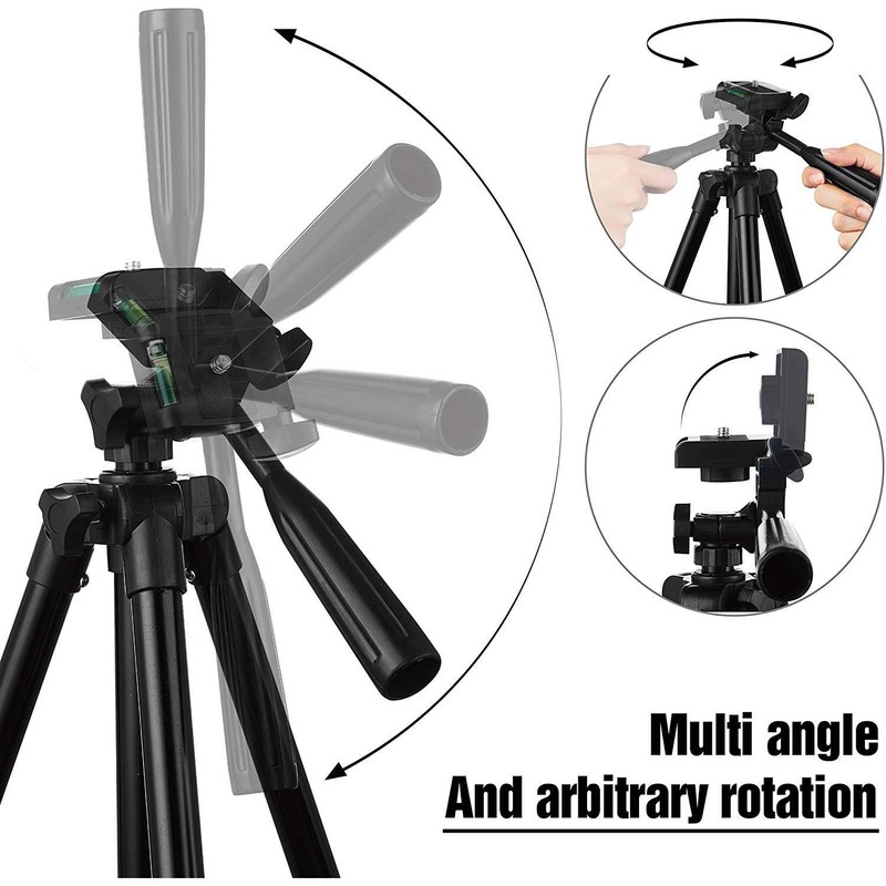 JUSTOP Lightweight Tripod Stand With Phone Holder, Aluminum, For Phone,