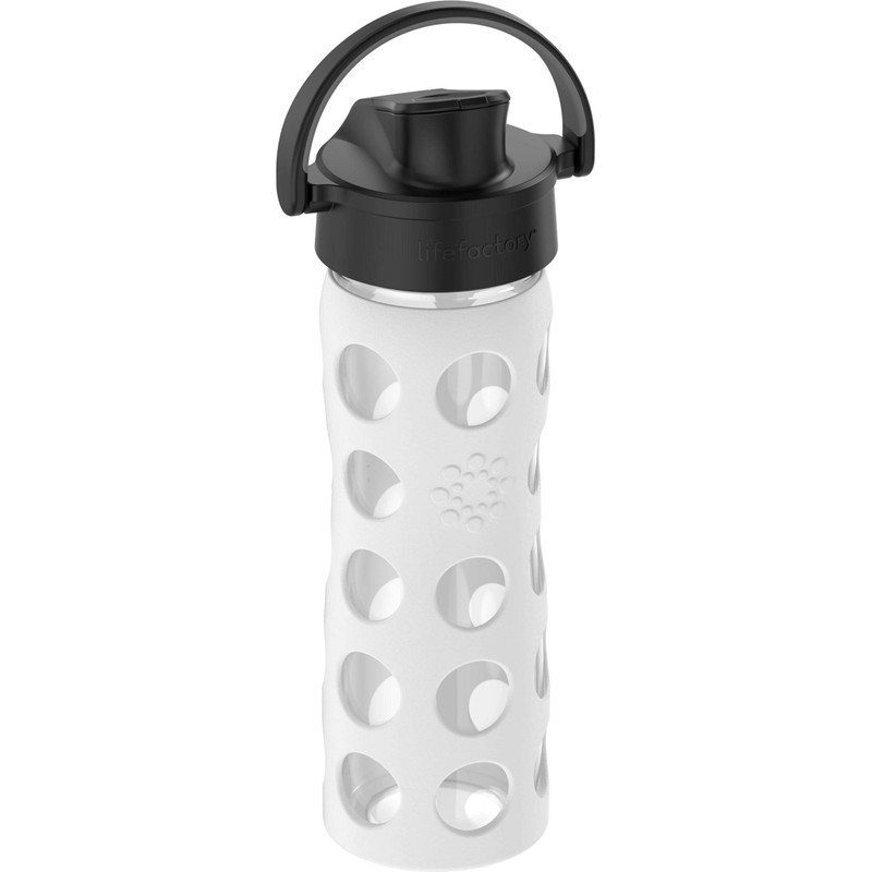 Lifefactory 16-Ounce Glass Water Bottle with Active Flip Cap and
