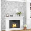 Wallercity Gray Herringbone Marble Peel and Stick Backsplash 10-Sheets Marble