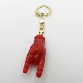 Italy Figa Hand Ward Off Malocchio Evil Red Key Ring Chain Horsehsoe New Large