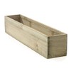 Accent Decor 20" Rectangular Rustic Wood Planter with Plastic Liner