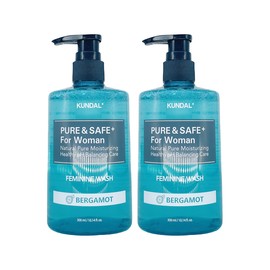 Kundal Pure & Safe Feminine Cleanser Bergamot 300ml Set of 2 / 쿤달 퓨어 앤 세이프 여성청결제 베르가못 300ml 2개 세트