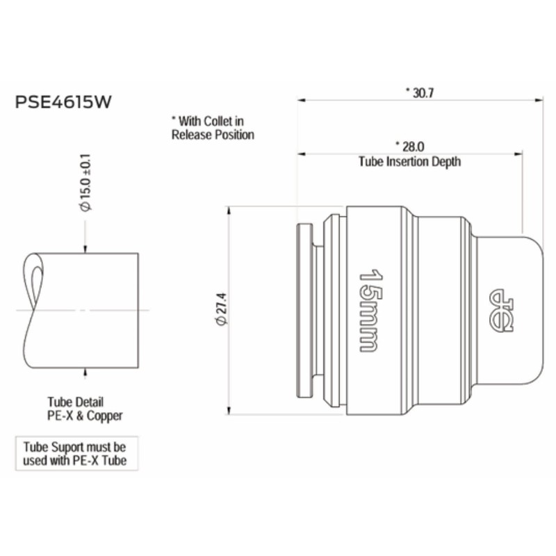 JG Speedfit PSE4615W PSE4615 Stop End, White, 15 mm, Set