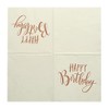 20 Napkins Happy Birthday 33 x 33 cm (Cream/Copper)