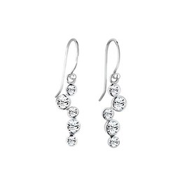 Elli Women's Earrings Drop Look Elegant with Crystals Made of 925 Sterling Silver, Facet cut, Crystal