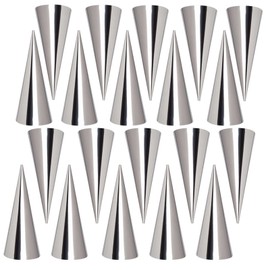 Joyeee 20Pcs Large Conical Cream Horn Molds, Stainless Steel, 5-inch