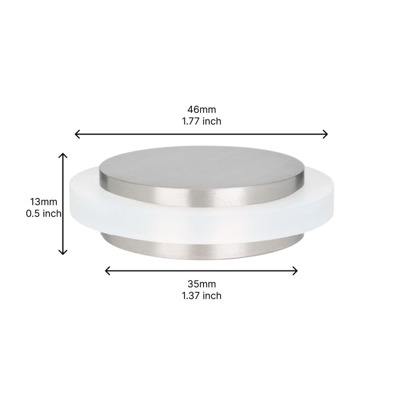 EVI Herrajes I-203/35X12-B Door Stop, White, 35Ø x 14mm Height