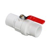 PVC Ball Valve, 20/25/32/40/50/63/75mm Inner Diameter Red Anti-Slip Steel Handle