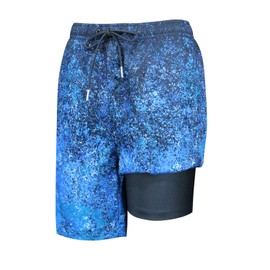 MILANKERR Swimming Trunks for Boys Boxer Lined Swim Trunks Size 6 7 8,Anti-Chafe Swim Trunks Boys Board Shorts Youth 6 Inch Inseam(Starry Sky,7Y)