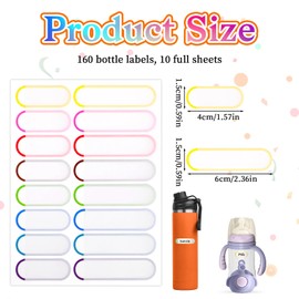 160 Pcs Baby Bottle Labels for Daycare Waterproof Name Labels for Kids Water Bottle Name Tag Self Laminating Dishwasher Safe Personal Belongings Tag for Daycare Supplies