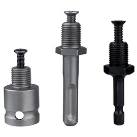 Mesee 3 Pieces Drill Chuck Adapter Connecting Rod 1/2-20UNF Thread Mount Chuck Converter Attachment Extensions Kit- 1/4" Quick Change Hex Shank, SDS Plus Shank and 1/2" Square Female Adaptor