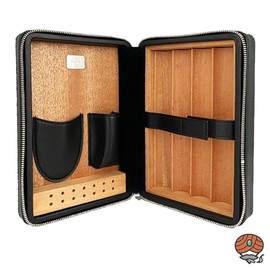 Angelo Travel Humidor Black Leather 4 Cigars