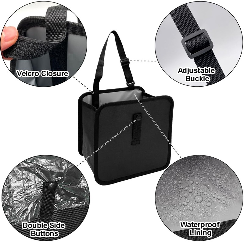 Foldable Car Trash Can HADEEONG Hanging Automotive Garbage Can Car
