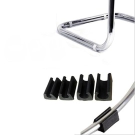 Wambere Pack of 8 U-Shape Chair Leg Caps, Protective Caps for Chair Legs, Floor Protectors, Open Type Round Tube Shape, Floor Non-Slip, Plastic Plugs, for Round Chair Legs, Arch Chair, White, 8 mm