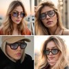 FveVqe Unisex Aviator Sunglasses Women, Classic Hexagonal Blue Lens Sunglasses