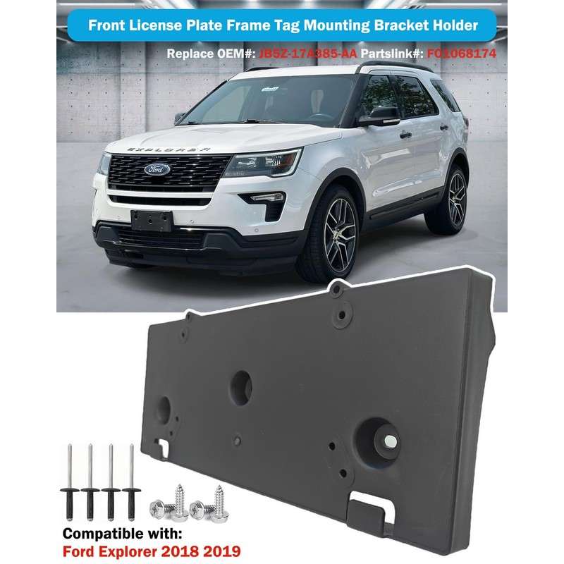 Front License Plate Frame for Ford Explorer 2018 2019 Front