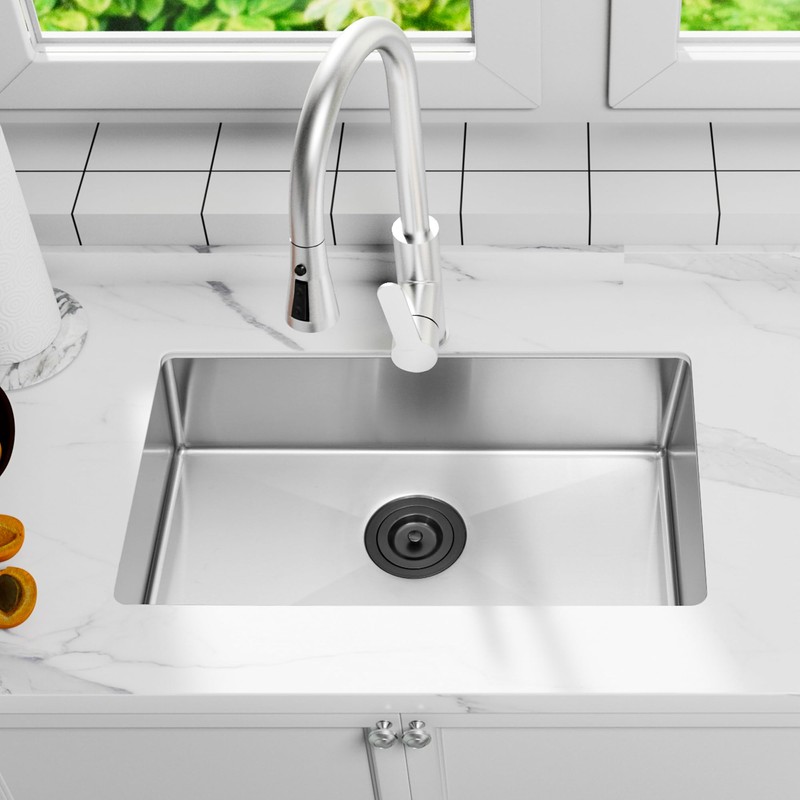 LQS Kitchen Sink Drain Assembly, Kitchen Sink Strainer with Deep