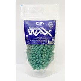 Ican London Professional Hard Wax Beads,Stripless Depilatory Waxing Pellets Solid Beans No Strip Needed, Pain Free Hair Removal Wax For Full Body (Sea Blue, 100g)