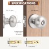 GOBEKOR 8 Pack Brushed Nickel Privacy Door Knobs Stainless Steel