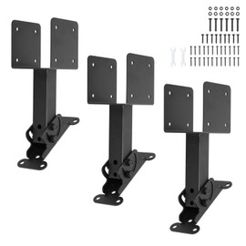 LooKu Heavy Duty Roof Riser Brackets Kit Adjustable Angle Pergola Brackets Metal Saddle Roof Riser Beam Mount Kit for Roof Pergola Gazebo Patio Cover - 3pcs