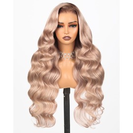 Arabella 20/Ash Blonde Ombre Lace Front Wigs Human Hair 5x6 Ready to Go Glueless Wigs Human Hair 210% Density Loose Body Wave Wig Pre Cut Lace Pre Plucked Bleached Knots (20inch, 5X6 Loose Body Wave)