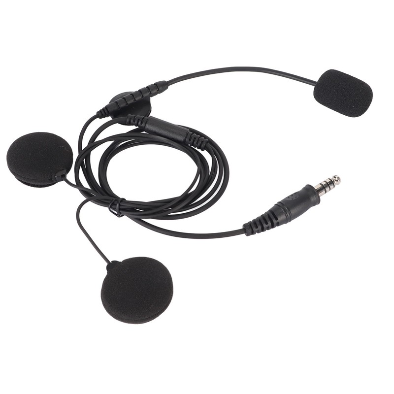 Motorbike Full Face Helmet Earpiece Mic 7.1mm Plug Two Way