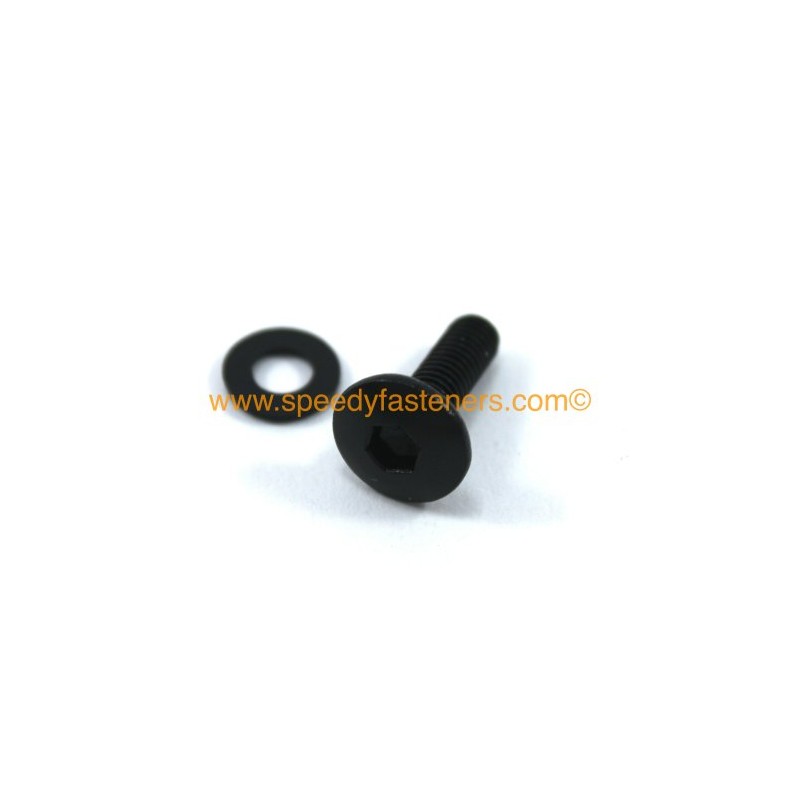Speedy Fasteners Black Aluminium Motorcycle Wind Screen Windshield Bolts Washers