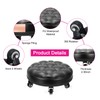 PATIKIL Low Roller Seat Wheel Stool Chair PU Leather Short