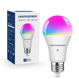 Lightinginside Smart Light Bulbs 100W Equivalent, 1350lm 11W WiFi Smart Bulb Compatible with Alexa/Google Assistant, A19 E26 Color Changing Light Bulb No Hub Required, 2.4GHz WiFi Only, ETL Listed,1PC