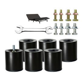 Benbuoo 2 Inch Metal Adjustable Bed Base Frame Leg Replacement Heavy Duty Extra Height Leg Compatible with 93% of Frameworks Such as M8 M10 M12 Thread (Set of 6), Black