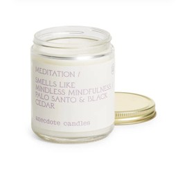 Anecdote Candles ‘Meditation' Coconut Soy Wax Candle Jar | Premium Hand Poured & Long Burning | Palo Santo & Black Cedar Scent | Phthalate-Free | for Home, Office, Gift - 7.8 Oz