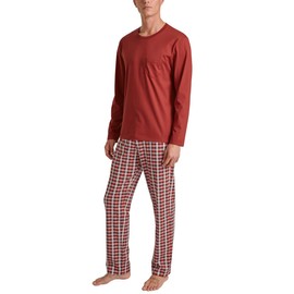 CALIDA Relax Imprint Men's Short Pyjamas 100% Cotton, Ochre Red