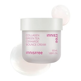 【Innisfree】Collagen Green Tea Ceramide Bounce Cream 50mL【Cream】 【Authentic Product】 Firmness Elasticity Low Irritation Hyaluronic Acid Plenty of Moisture Oily Skin Dry Skin Combination Skin Hydration