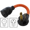 AC WORKS 30 Amp 3-Prong Dryer Wall Outlet Adapter (To