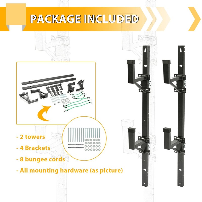KUAFU Adjustable Trailer Ladder Rack Universal Side Mount Compatible with