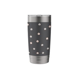 Ditsy Tiny Floral Pattern in Pastel on Dark Gray Background Stainless Steel Insulated Tumbler