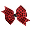 WD2U 5" Red Black Buffalo Plaid Rhinestone Hair Bow French