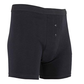 Mens Absorbent Boxer Short - ncontinence Boxer- Black and White- Washable/Reusable/Eco-Friendly - Black and White (Medium, Black)