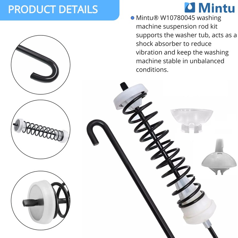 W10780045 Washer Suspension Rod Kit – Compatible with Whirlpool Amana