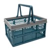 VALESKA 17" Plastic Milk Crate (Deepblue),33L Collapsible Crates for Storage,