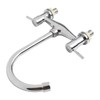 Slim 2 Hole Kitchen Sink Faucet Double Lever Separate Hot