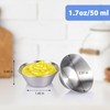 HOMEE 50 Pack Stainless Steel Condiment Sauce Cups, 1.7oz/50ml Reusable