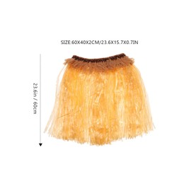 5pcs Hawaiian Fancy Grass Skirt Set Arm and Leg Bands Costume Elastic Costume Party Accessory (Straw Color)