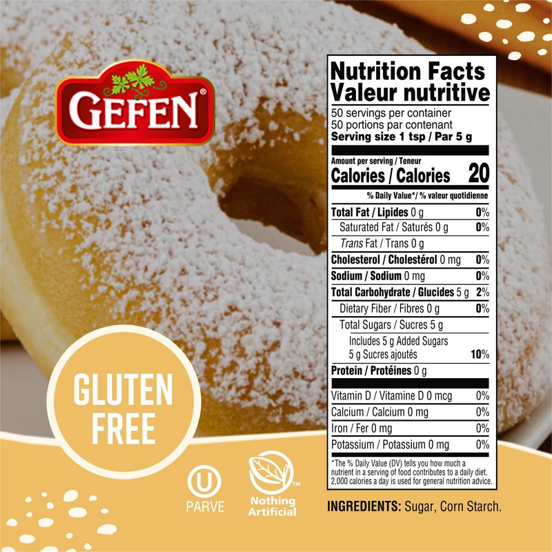 Gefen Confectioners Sugar Shaker, 8.8oz (2 Pack) | Powdered Sugar