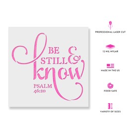 Be Still Know Stencil Template for Walls and Crafts - Reusable Stencils for Painting in Small & Large Sizes