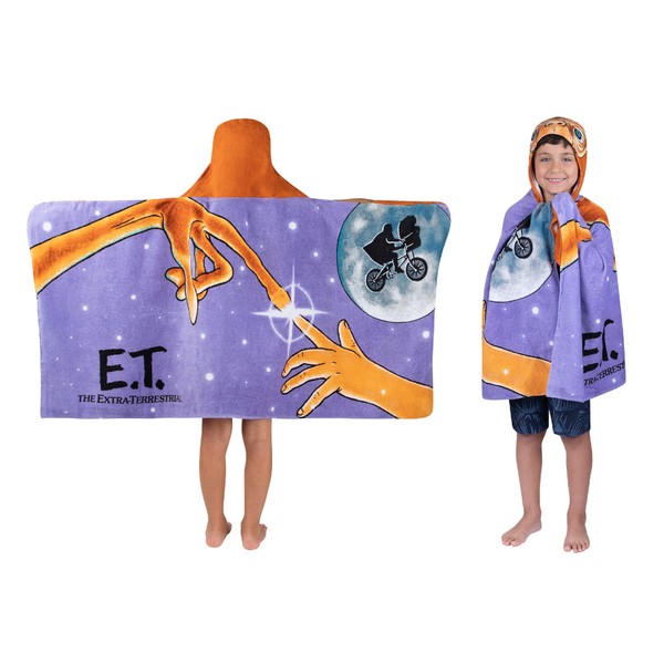 Franco Kids Bath and Beach Soft Cotton Hooded Swaddle Blanket - ET The Extra Terrestrial 24" x 50"